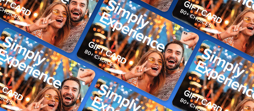 Simply Experience Gift Card category hero image showing happy couple at a theme park
