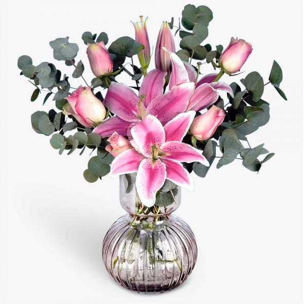 Pink Rose & Lily Bouquet