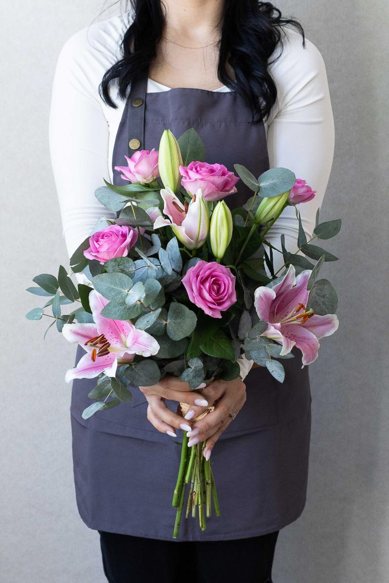 Pink Rose & Lily Bouquet